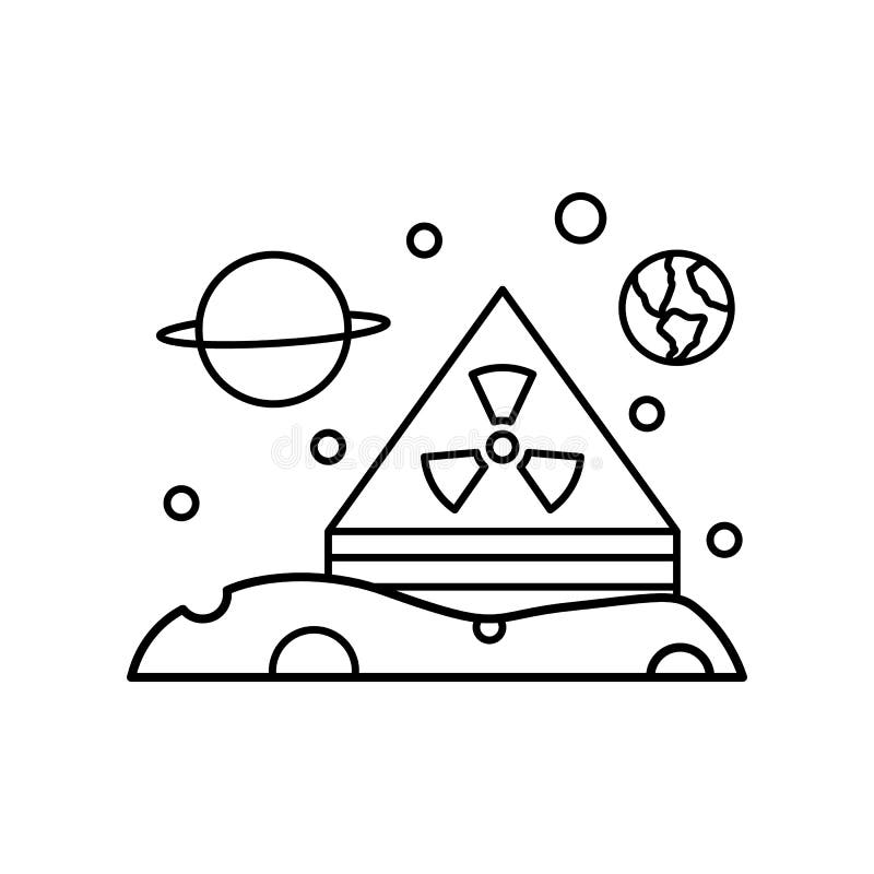 Radiation Protection in Space Icon. Simple Line, Outline Vector