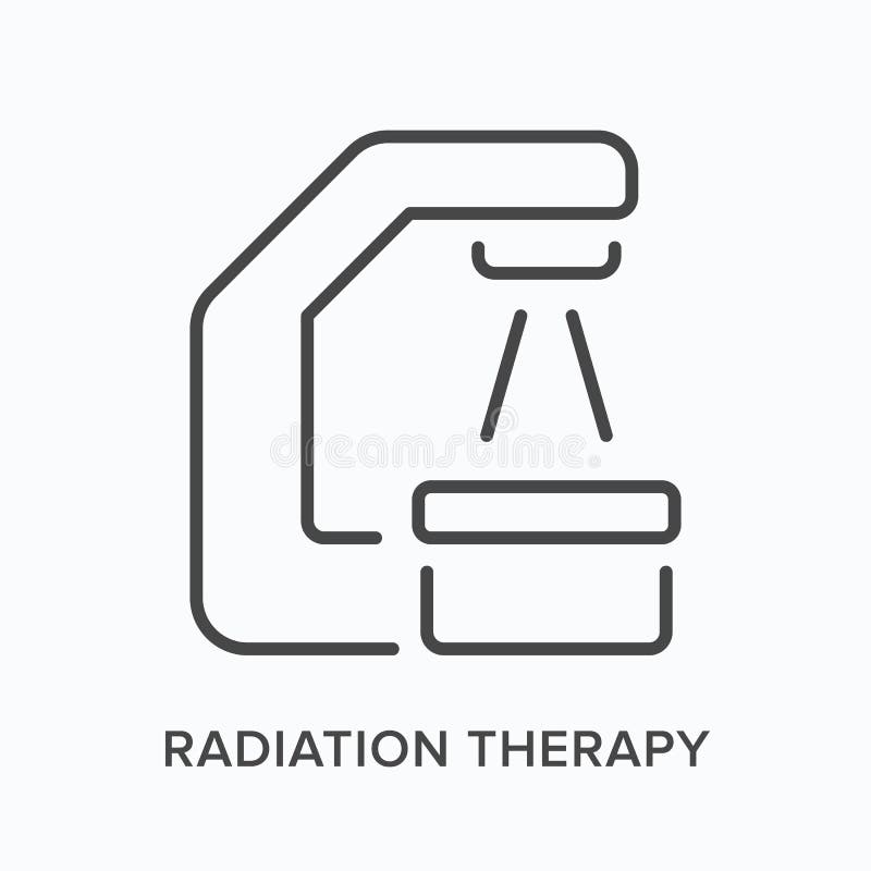Radiation Therapy Flat Line Icon. Vector Outline Illustration of