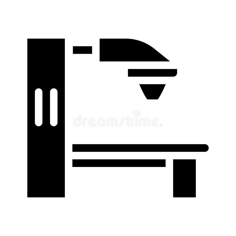 Radiation therapy machine glyph icon vector illustration stock illustration