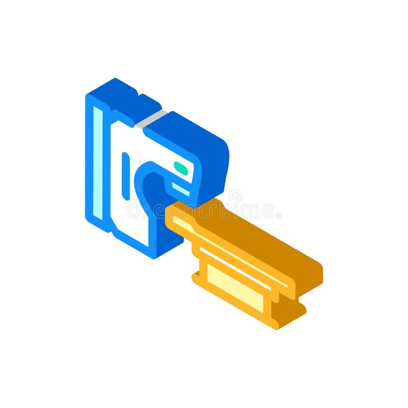 Radiation therapy machine nuclear energy isometric icon vector illustration stock illustration