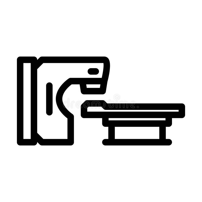 Radiation Therapy Machine Nuclear Energy Line Icon Vector Illustration