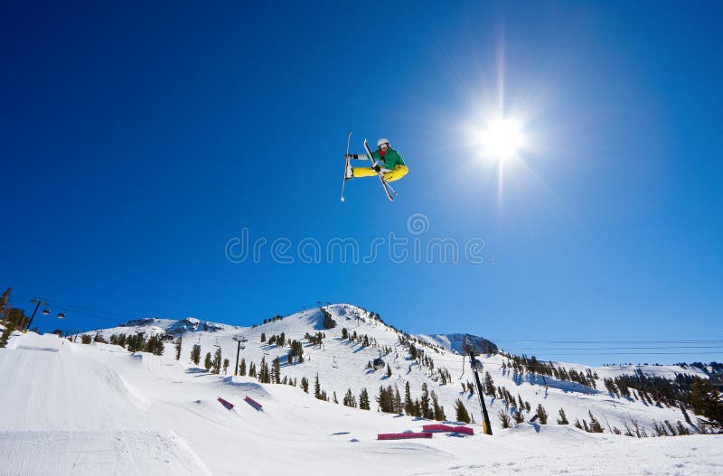 Radical Skier Gets Big Air off Jump