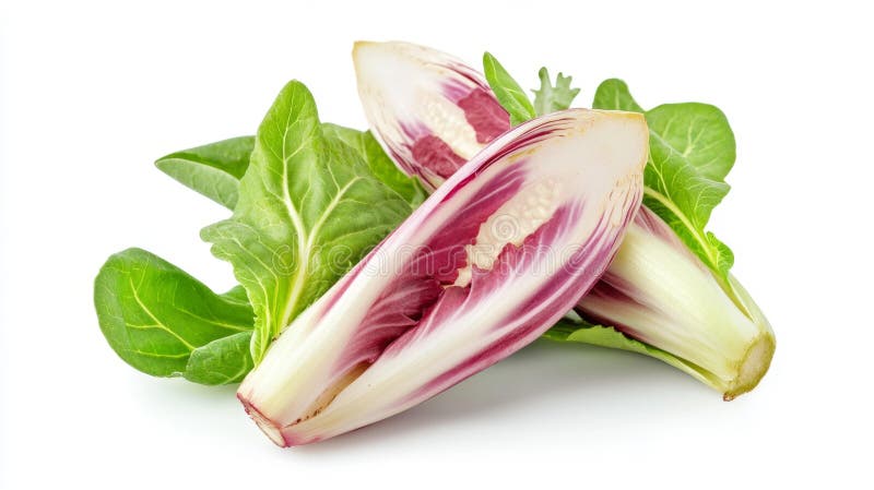 Radicchio fresco y verde cerrar ai generativo ilustración del vector