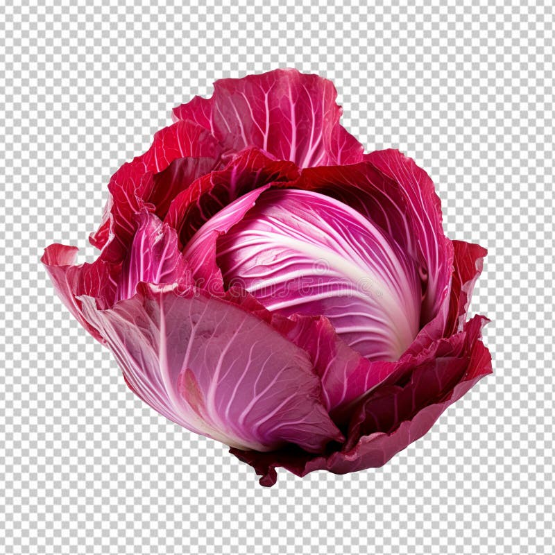Radicchio rojo fresco aislado en un fondo transparente ilustración del vector