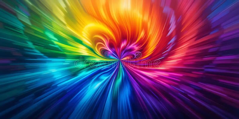 Radiell oskärpeeffekt hypnotisk, explosiv färgsprängning med kaleidoskopisk vörtex med hög mättnad dynamisk rörelse stock illustrationer