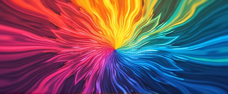 Radiell oskärpeeffekt hypnotisk, explosiv färgsprängning med kaleidoskopisk vörtex med hög mättnad dynamisk rörelse royaltyfri illustrationer