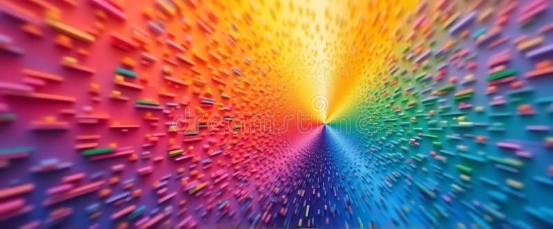 Radiell oskärpeeffekt hypnotisk, explosiv färgsprängning med kaleidoskopisk vörtex med hög mättnad dynamisk rörelse stock illustrationer