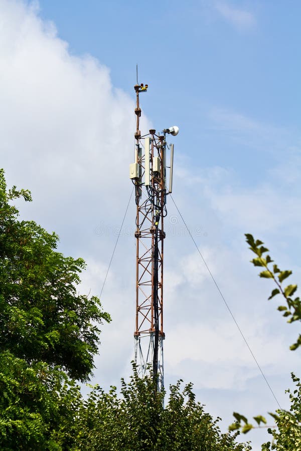 Tall radio antennas stock image. Image of radar, radio 26778755