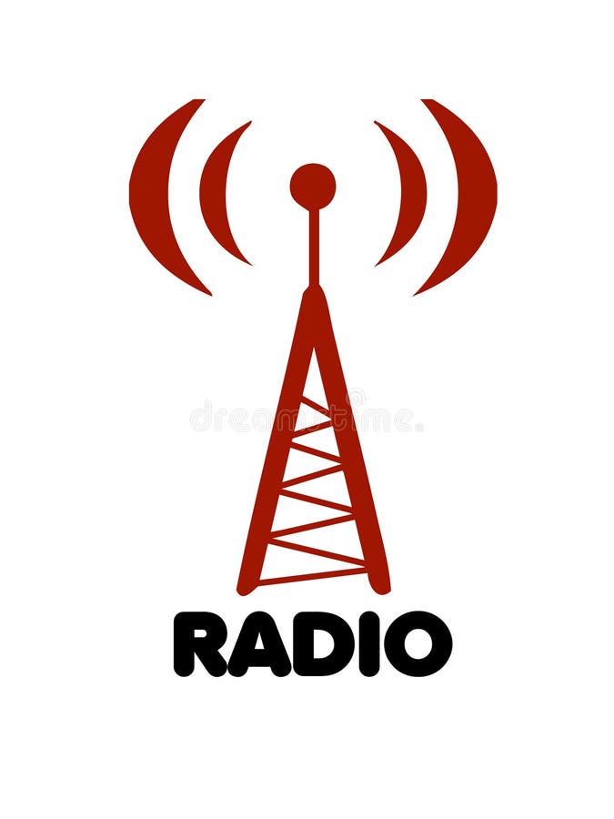 Illustrazione vettoriale di radio antenna stilizzati per radio e telediffusione logo.