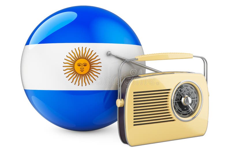 Radio Broadcasting in Argentina Concept. Radio Receiver with