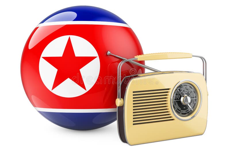 Radio Broadcasting in North Korea Concept. Radio Receiver with North
