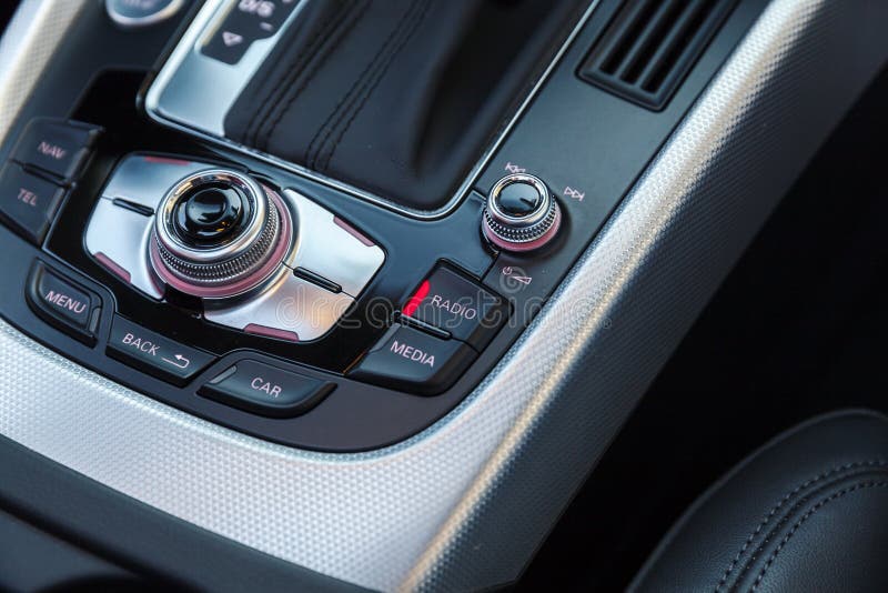 Radio console in car stock photo. Image of modern, control 117451176