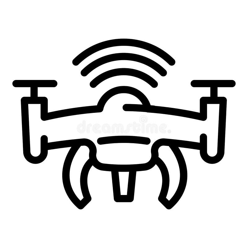 Radio drone connect icon, outline style royalty free illustration