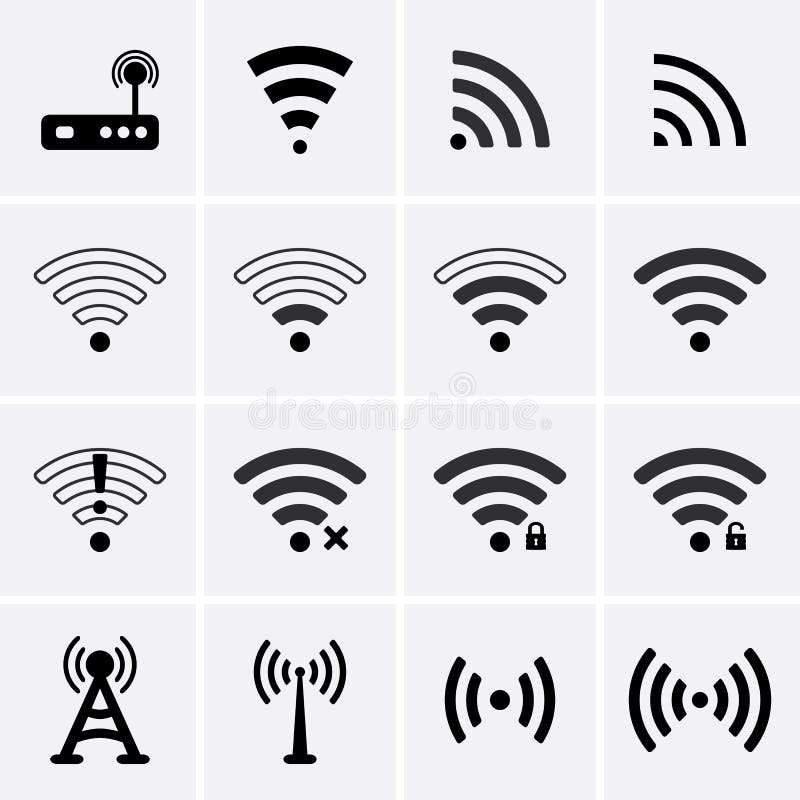 Radio en wifipictogrammen vector illustratie Radio en wifipictogrammen vector illustratie