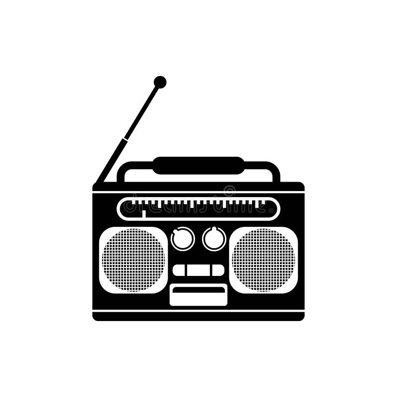 Radio Logo Template Vector Icon Illustration Stock Vector