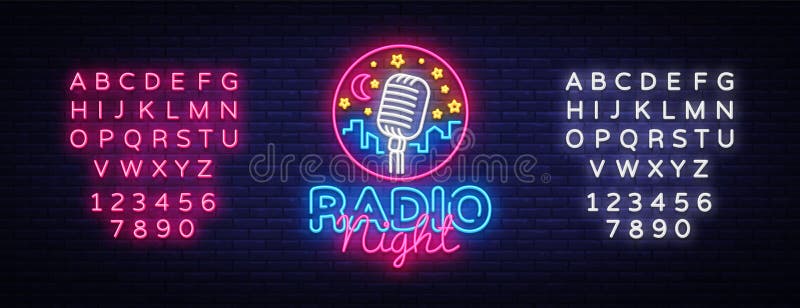 On Air Radio Neon Logo Vector. On Air Radio neon sign, design template,  modern trend design, night neon signboard, night bright advertising, light  banner, light art. Vector illustration Stock Vector
