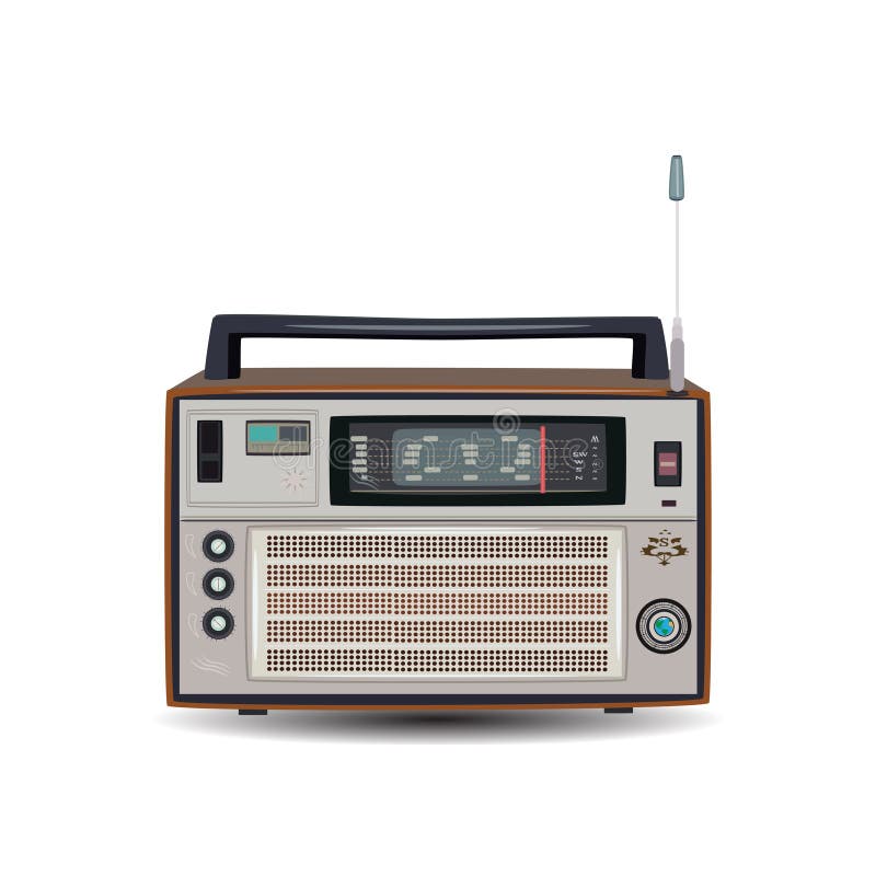 Radio retra, ejemplo del vector en estilo plano libre illustration Radio retra, ejemplo del vector en estilo plano libre illustration
