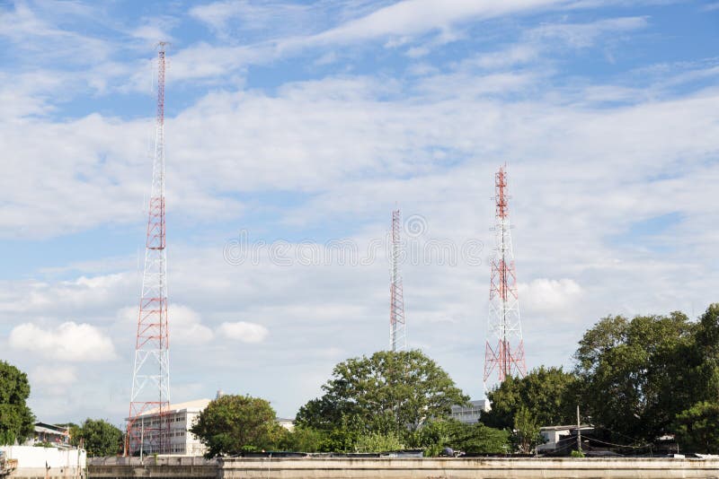 Radio and telecommunications poles stock images Radio and telecommunications poles stock images