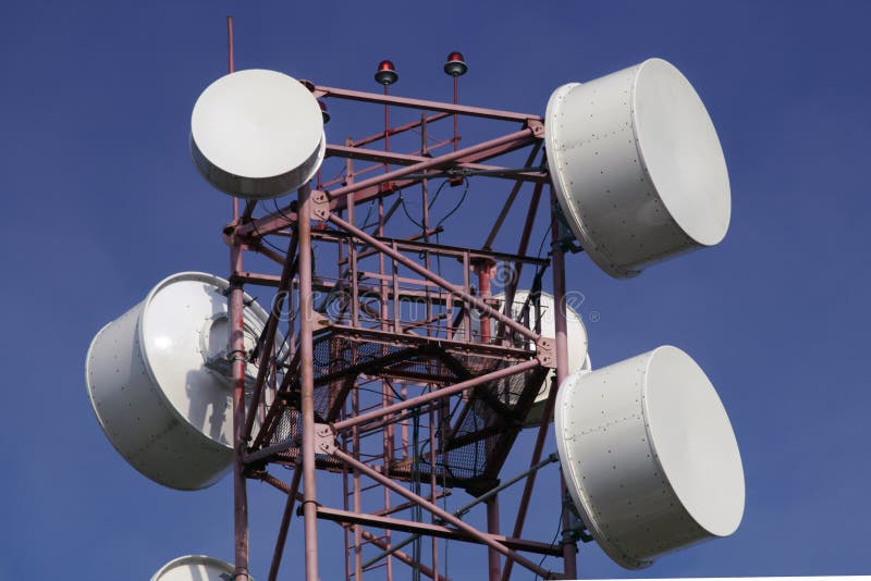 Radio tower for cellular telephone stock photo