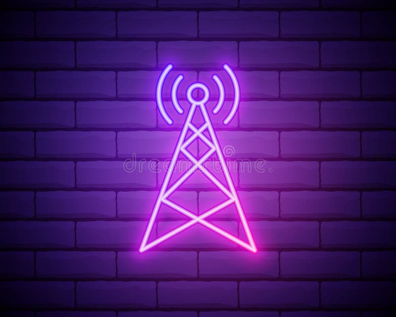 radio tower icon. Elements of Media in neon style icons. Simple icon for websites, web design, mobile app, info graphics