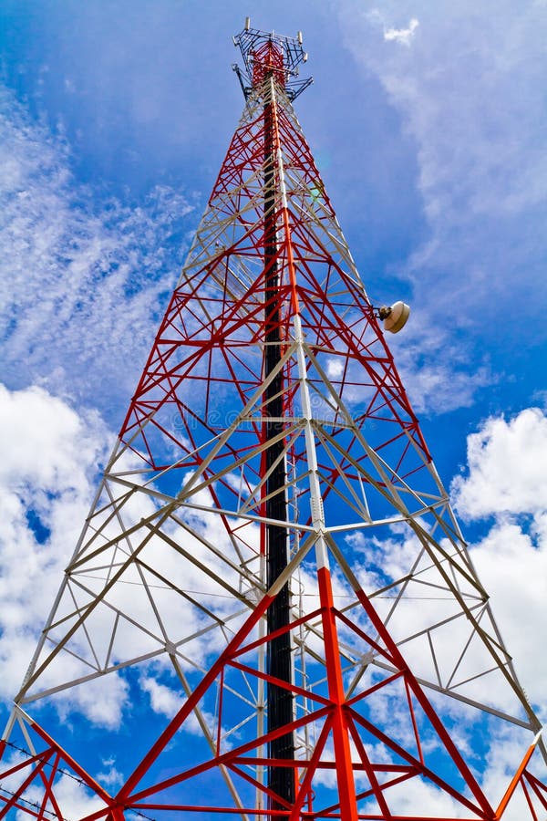 Radio tower and the sky royalty free stock image