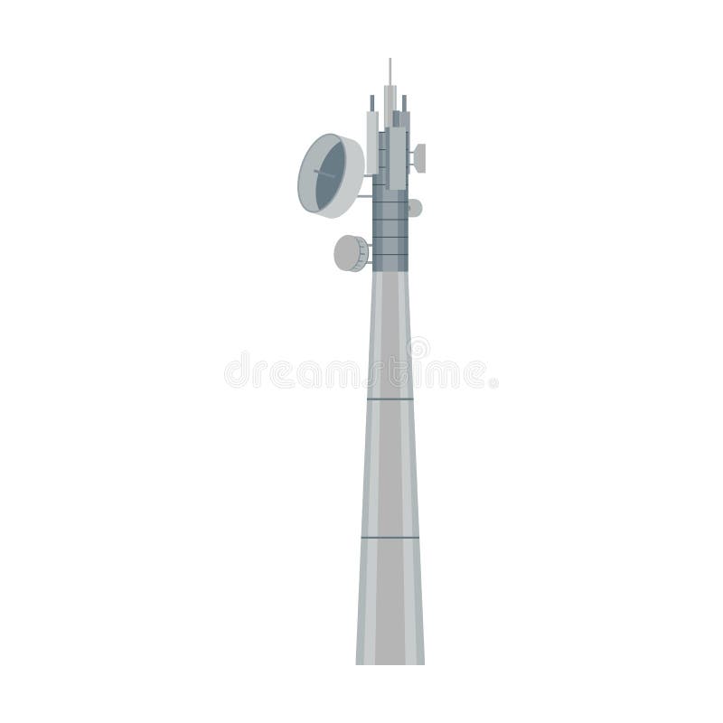 Radio Tower Vector Icon.Cartoon Vector Icon Isolated on White