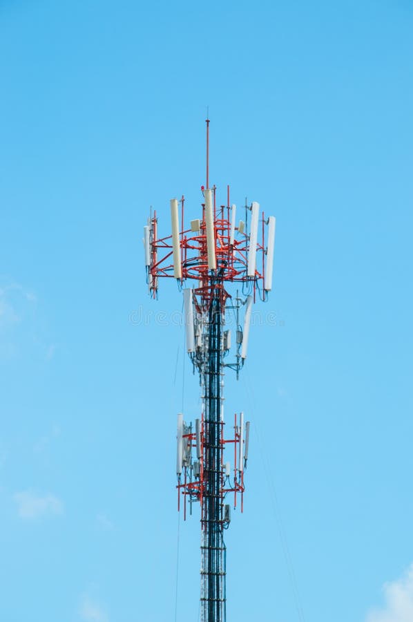 Radio transmission tower stock photo. Image of network 43421724