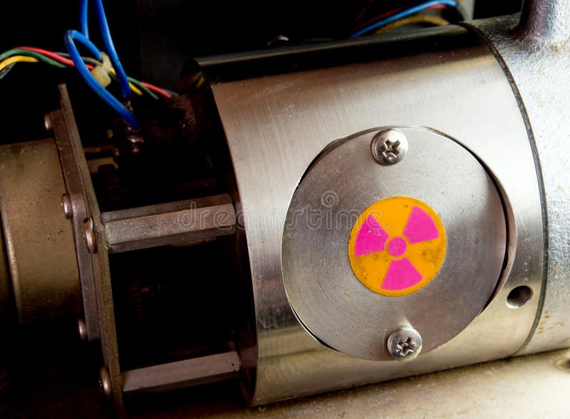 Radioactive Container in the Part of Machinery Stock Photo Image of