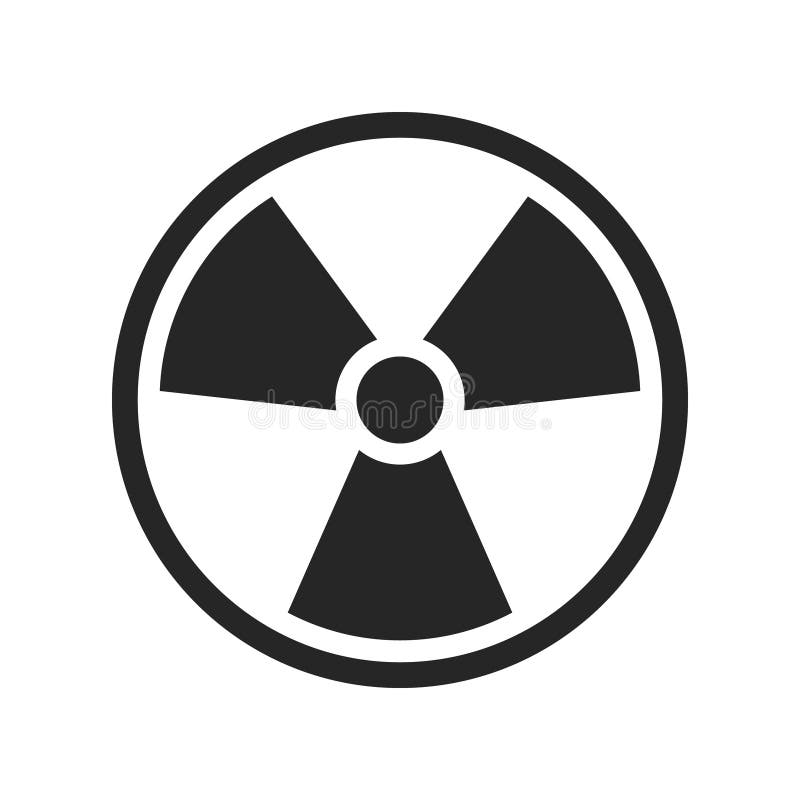 Radioactive icon nuclear symbol. Uranium reactor radiation hazard. Radioactive toxic danger sign design