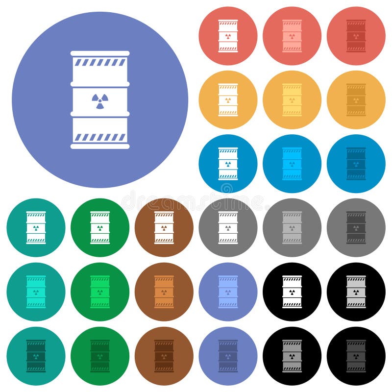 Radioactive Waste Round Flat Multi Colored Icons Stock Vector Illustration of radiation
