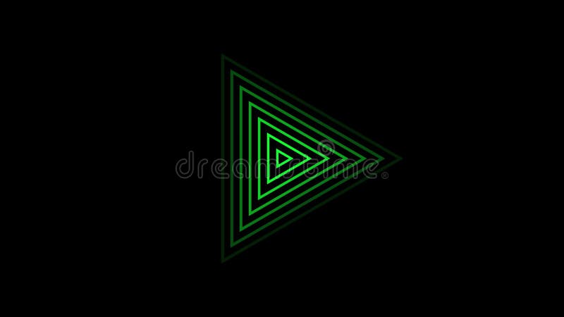 Radiodiffusion à ondes créatives Résumé Radioondes numériques Animation à diffusion triangulaire sur fond noir illustration stock