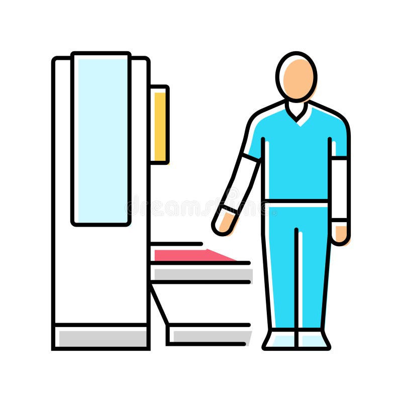 Radiologic Technologist Scanner Color Icon Vector Illustration Stock