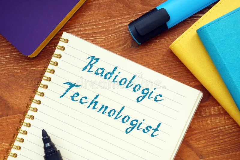 Radiologic Technologist inscription on the piece of paper. Radiologic Technologist inscription on the piece of paper.