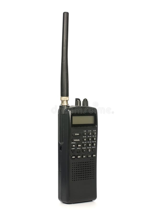 Portable radio scanner with white background. Portable radio scanner with white background