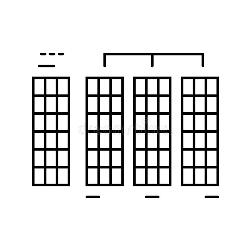 Radix sort algorithm line icon vector illustration royalty free illustration
