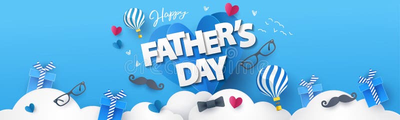 Radosne ojcowie dzień powitania design na kartkę powitalną baner promocja i sprzedaż w mediach społecznościowych