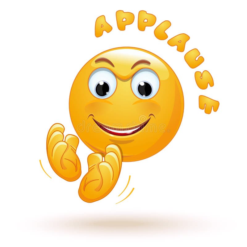 Radosny emoticon oklaskuje Radośni emoji klaśnięcia ilustracji Radosny emoticon oklaskuje Radośni emoji klaśnięcia ilustracji
