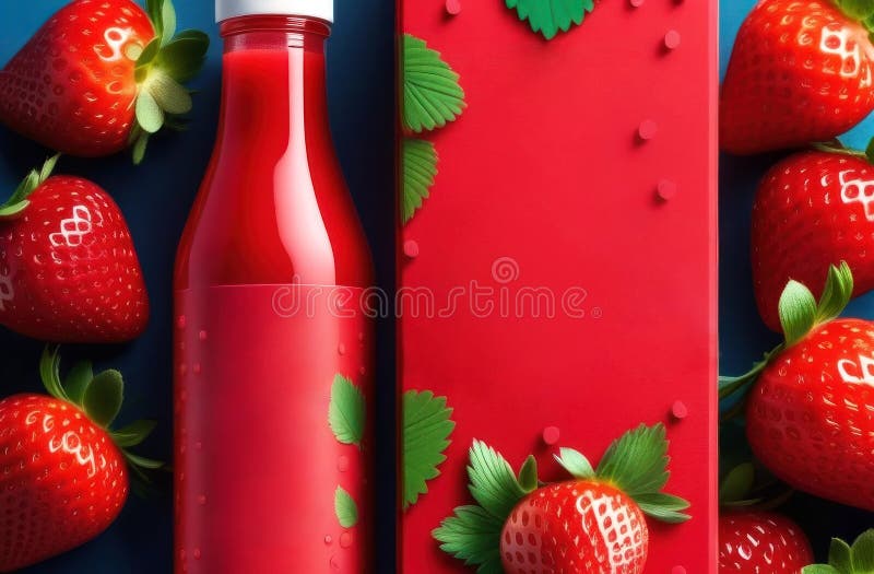 Radujcie sobie z żywym światem świeżych truskawek i ich pysznym sokiem ilustracja wektor