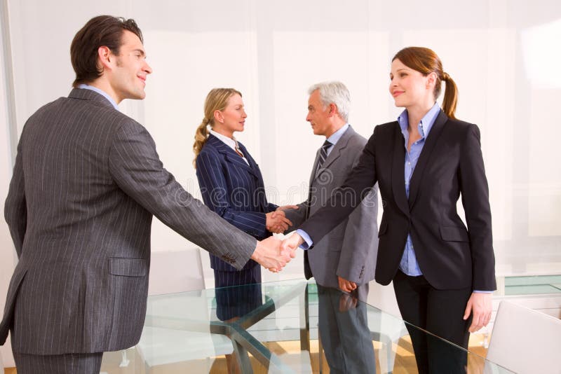 Businessman and businesswoman during a working meeting. Businessman and businesswoman during a working meeting