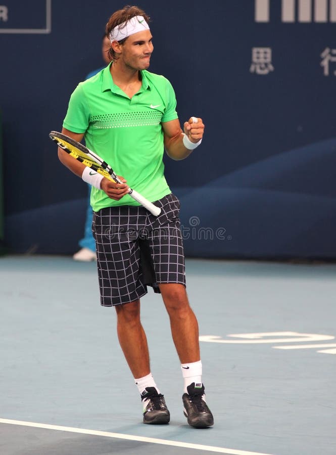 Rafael Nadal (ESPECIALMENTE) en la China abre 2009 imágenes de archivo libres de regalías Rafael Nadal (ESPECIALMENTE) en la China abre 2009 imágenes de archivo libres de regalías