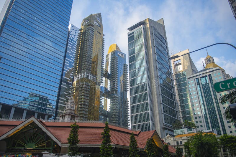 Raffles Place Centro Cingapura imagens de stock royalty free