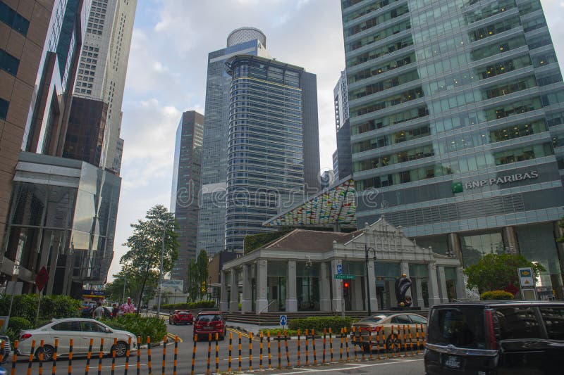 Raffles Place Centro Cingapura foto de stock
