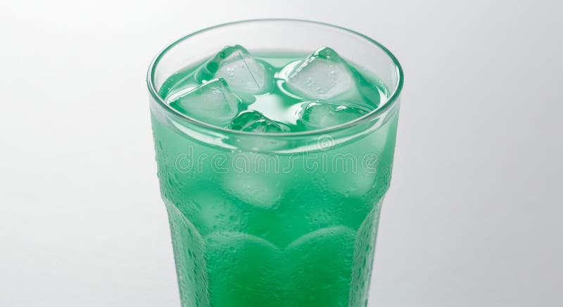 Rafraîchir la boisson verte avec de la glace dans le verre illustration de vecteur