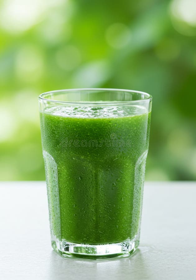 Rafraîchir la smoothie verte en verre illustration stock