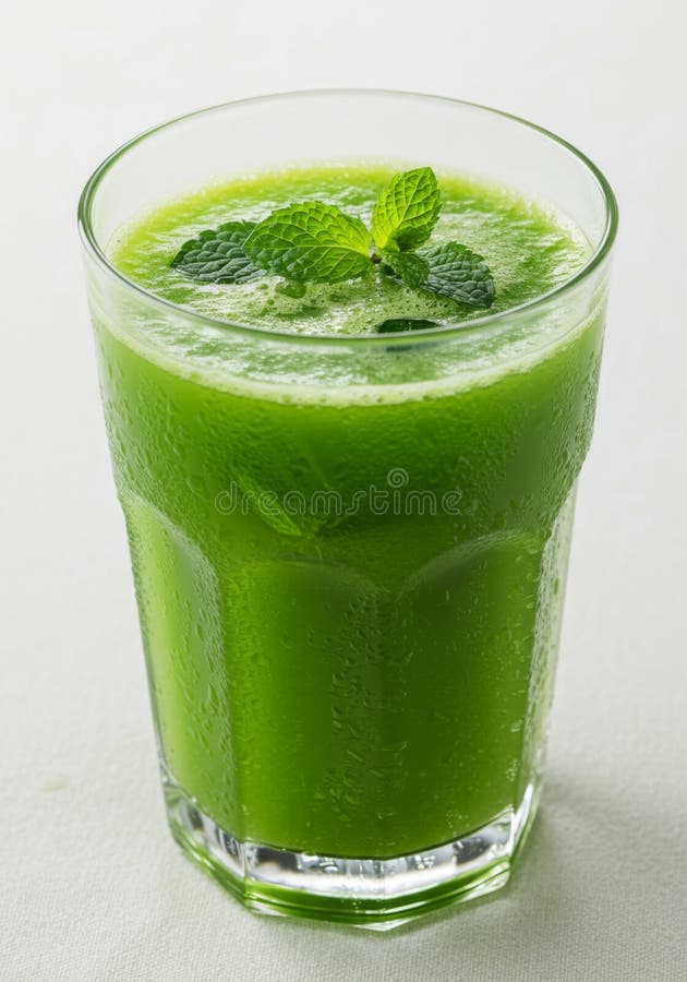 Rafraîchir le jus de menthe vert en verre illustration libre de droits