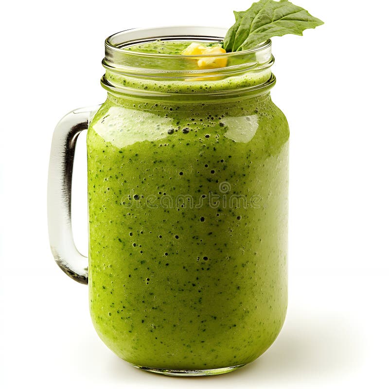 Rafraîchir le smoothie vert dans un bocal de maçon illustration de vecteur