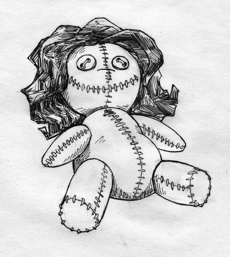 Rag doll sketch stock illustration. Illustration of pigtail - 44223769