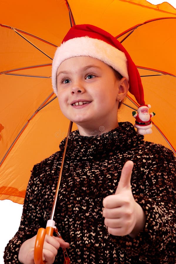 Ragazza con ombrello immagine stock