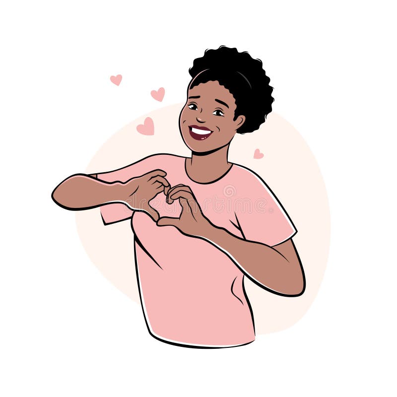 Ragazza con segno di cuore royalty illustrazione gratis