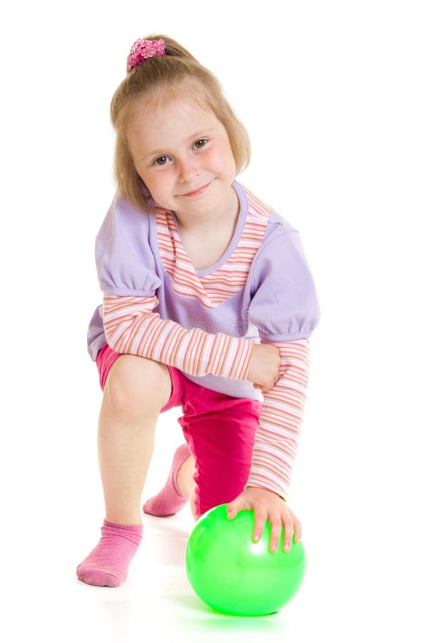 Ragazza con una sfera fotografia stock Ragazza con una sfera fotografia stock